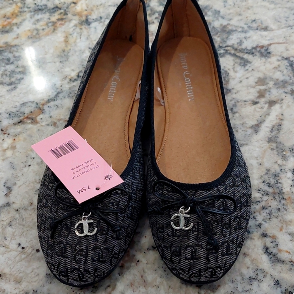Juicy Couture black and gray flats😍 Size 7.5 NWT